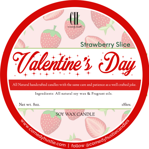 Valentine's Day STRAWBERRY SLICE CANDLE 8 oz.